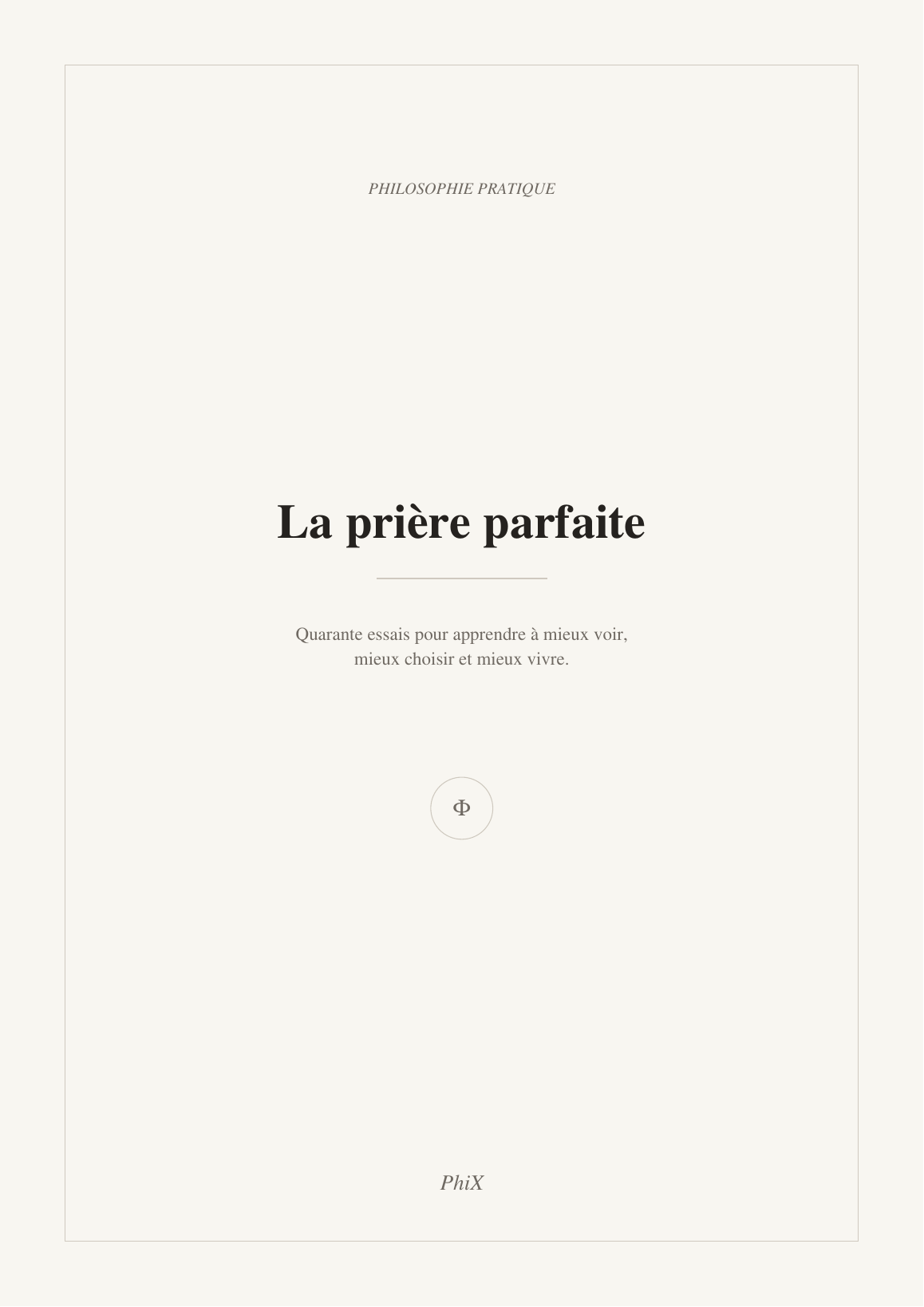 Page de garde du livre La prière parfaite